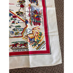 Vintage State of California Map Souvenir Kitchen Table Cloth 36" Tea Towel Retro