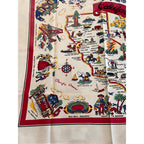 Vintage State of California Map Souvenir Kitchen Table Cloth 36" Tea Towel Retro
