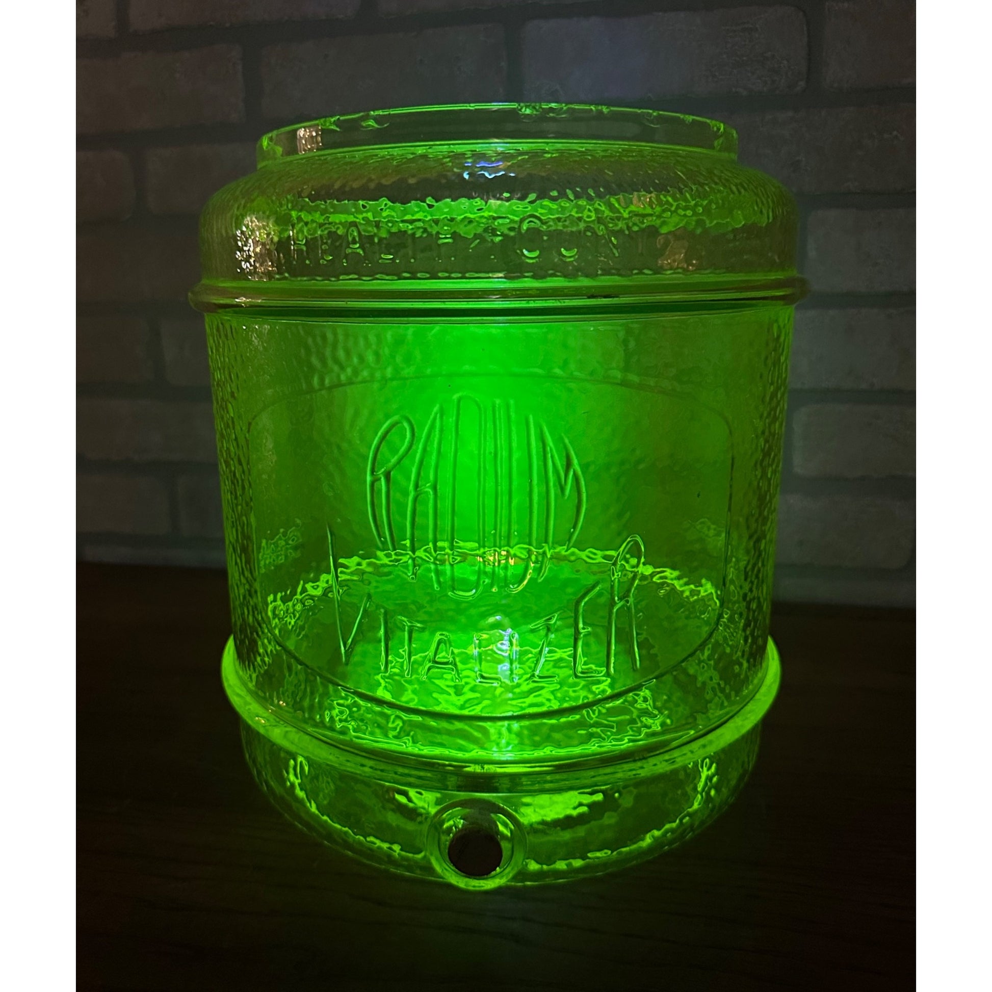 RARE Vintage Radium Vitalizer Health Fount Water Jug Dispenser Uranium Glass