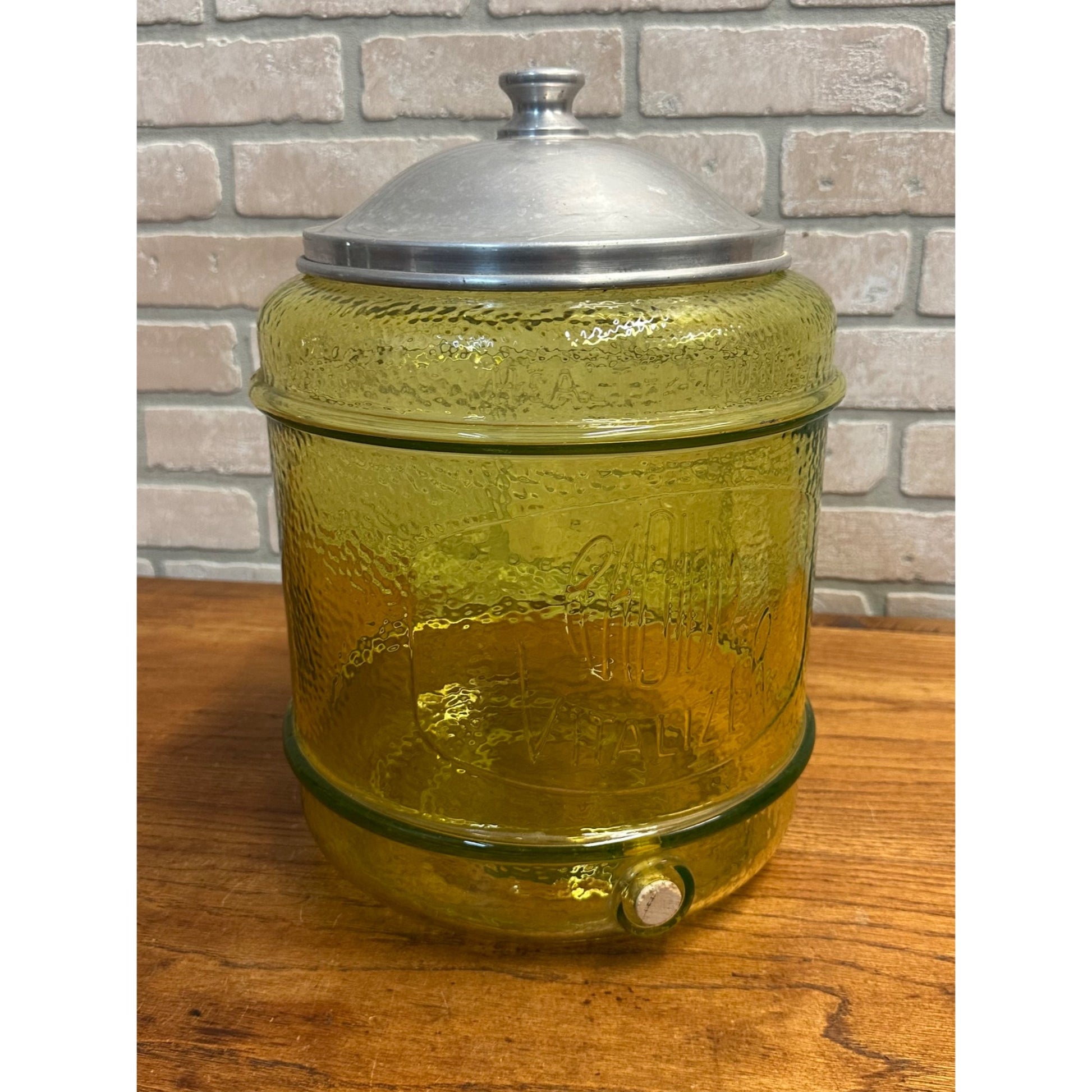 RARE Vintage Radium Vitalizer Health Fount Water Jug Dispenser Uranium Glass