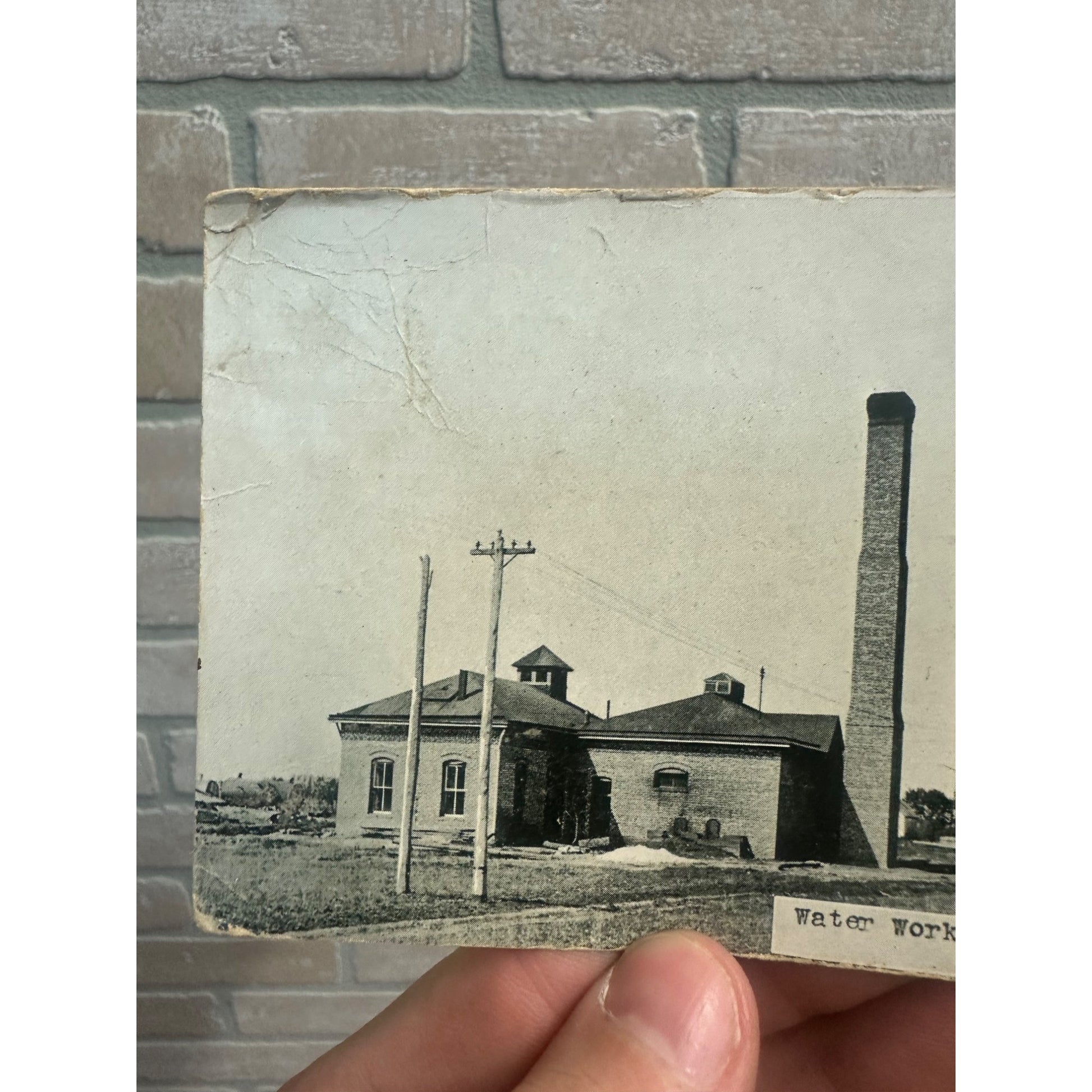 Vintage Water Works & Electric Light Plant, Belleville Kansas Photo Postcard