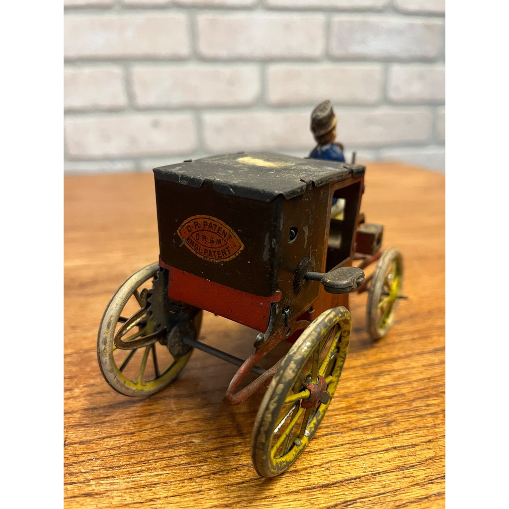 Antique Lehmann KUTSCHE Motor Coach Tin Toy Wind-Up Car early 1900s