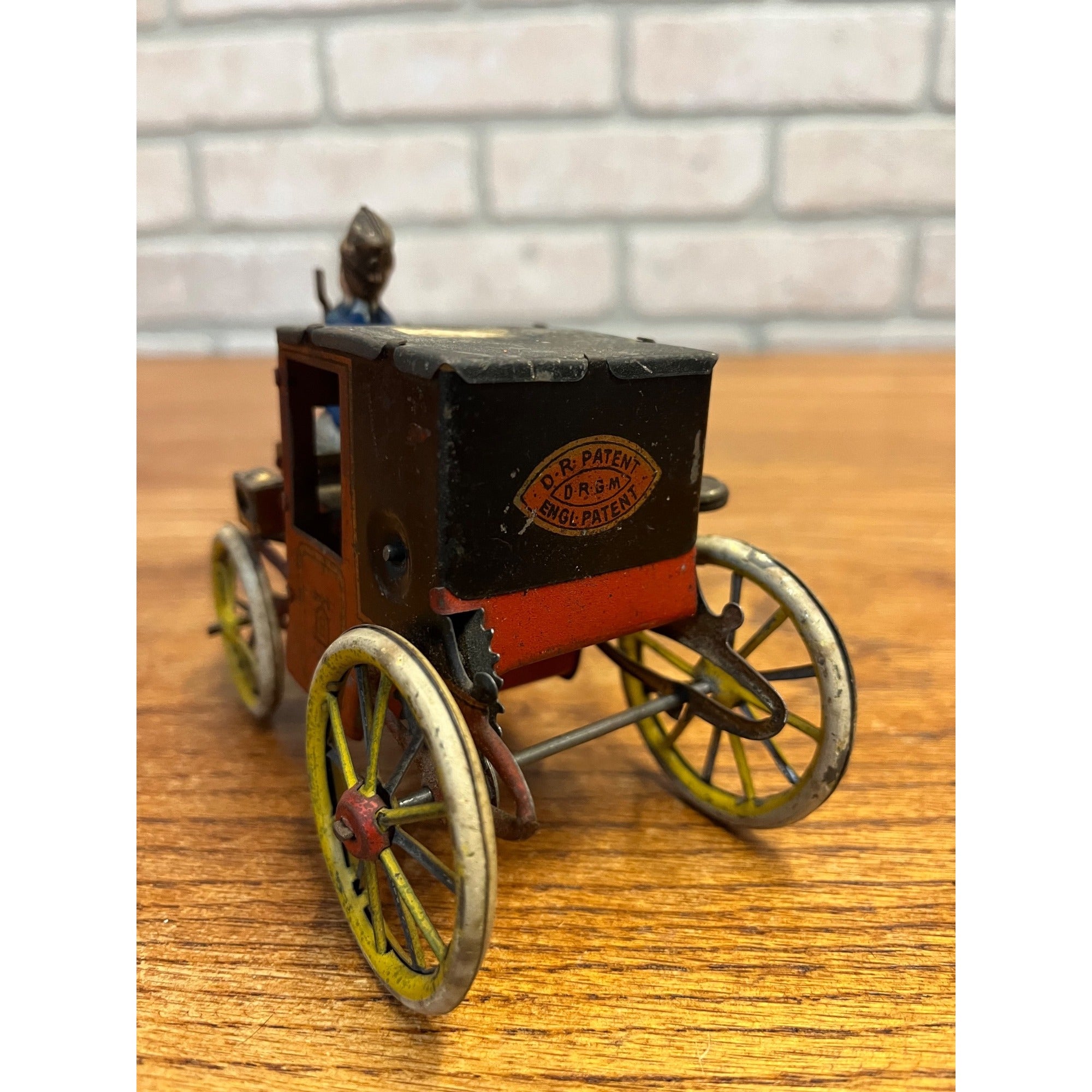 Antique Lehmann KUTSCHE Motor Coach Tin Toy Wind-Up Car early 1900s