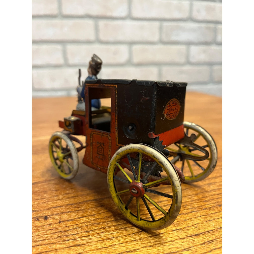 Antique Lehmann KUTSCHE Motor Coach Tin Toy Wind-Up Car early 1900s