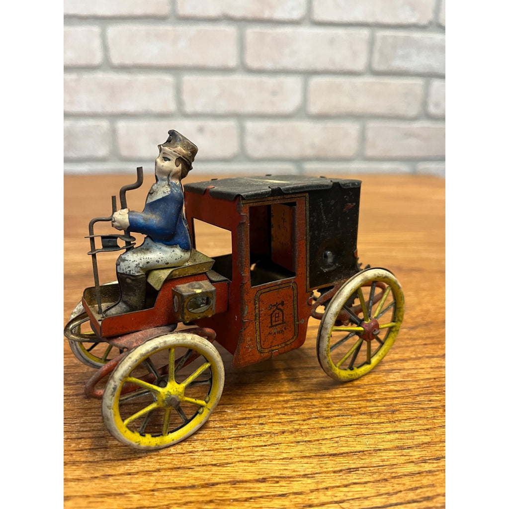 Antique Lehmann KUTSCHE Motor Coach Tin Toy Wind-Up Car early 1900s