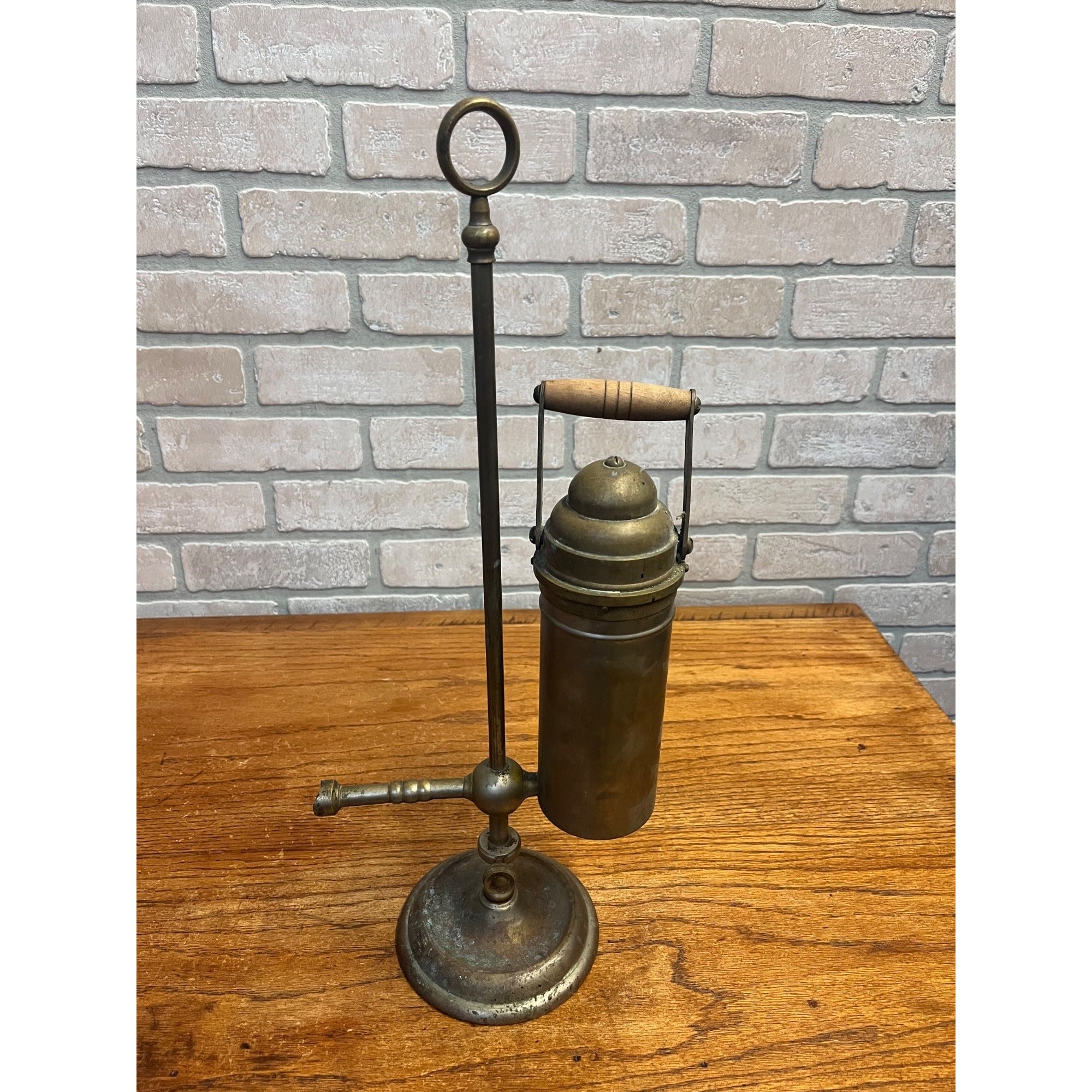 Antique Brass Spirit Alcohol Lamp Stand Jeweler Dental Lab Blowpipe Heating Devic