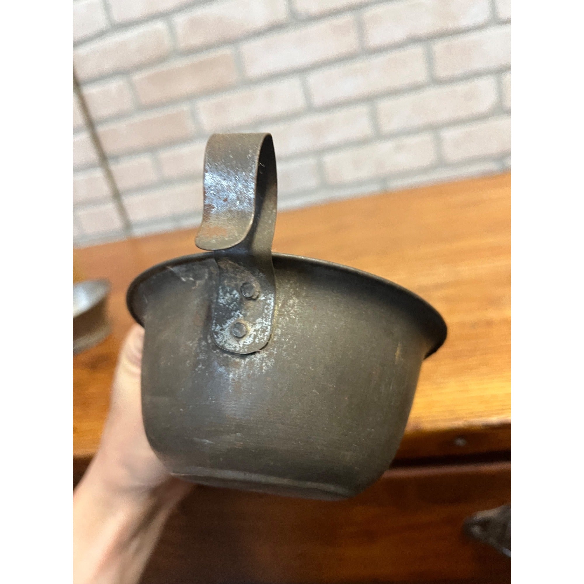 Antique Primitive 19th c. Tin Cup or Dipper Farmhouse w/ Handle Country AAFA