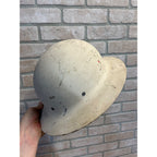 WWII U.S. Civil Defense Steel Helmet Original White Air Raids
