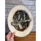 WWII U.S. Civil Defense Steel Helmet Original White Air Raids
