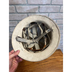WWII U.S. Civil Defense Steel Helmet Original White Air Raids