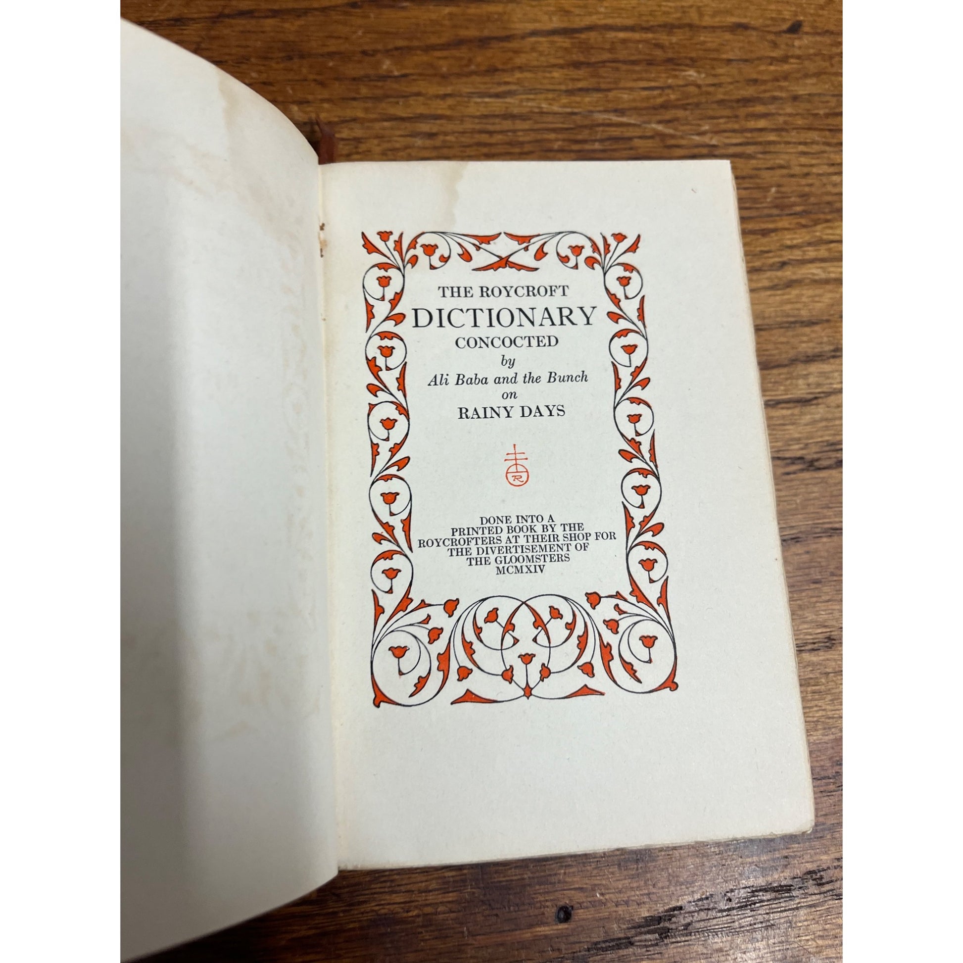 The Roycroft Dictionary, 1914 by Elbert Hubbard Hardcover Roycrofters