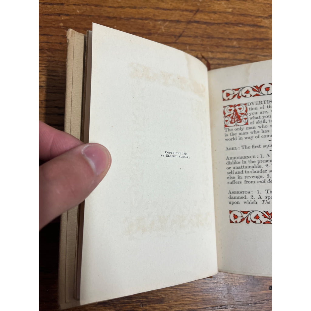The Roycroft Dictionary, 1914 by Elbert Hubbard Hardcover Roycrofters