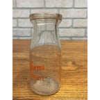 Vintage Better Farms Half Pint Milk Bottle Fond du Lac Wis WI Wisconsin