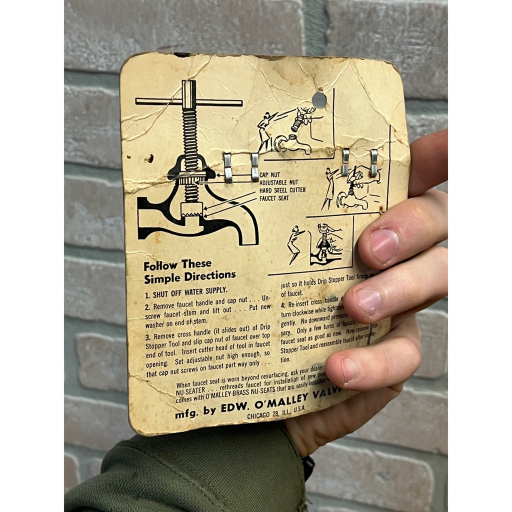 Vintage O'Malley Drip Stopper Stop Faucet Repair 1950s Complete Chicago Valve