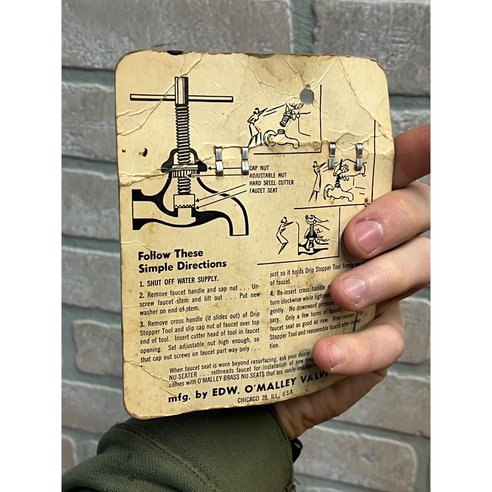 Vintage O'Malley Drip Stopper Stop Faucet Repair 1950s Complete Chicago Valve