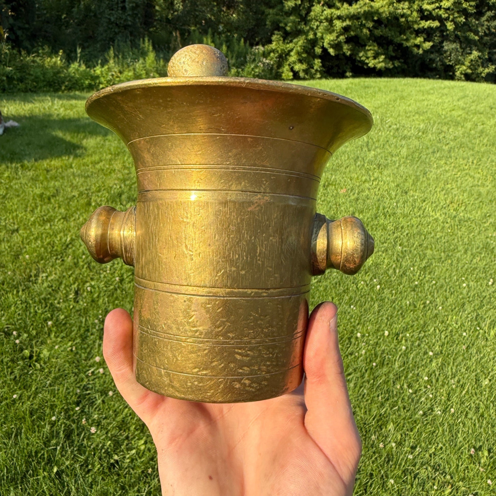 Antique Apothecary Pharmacy Mortar & Pestle Brass #6