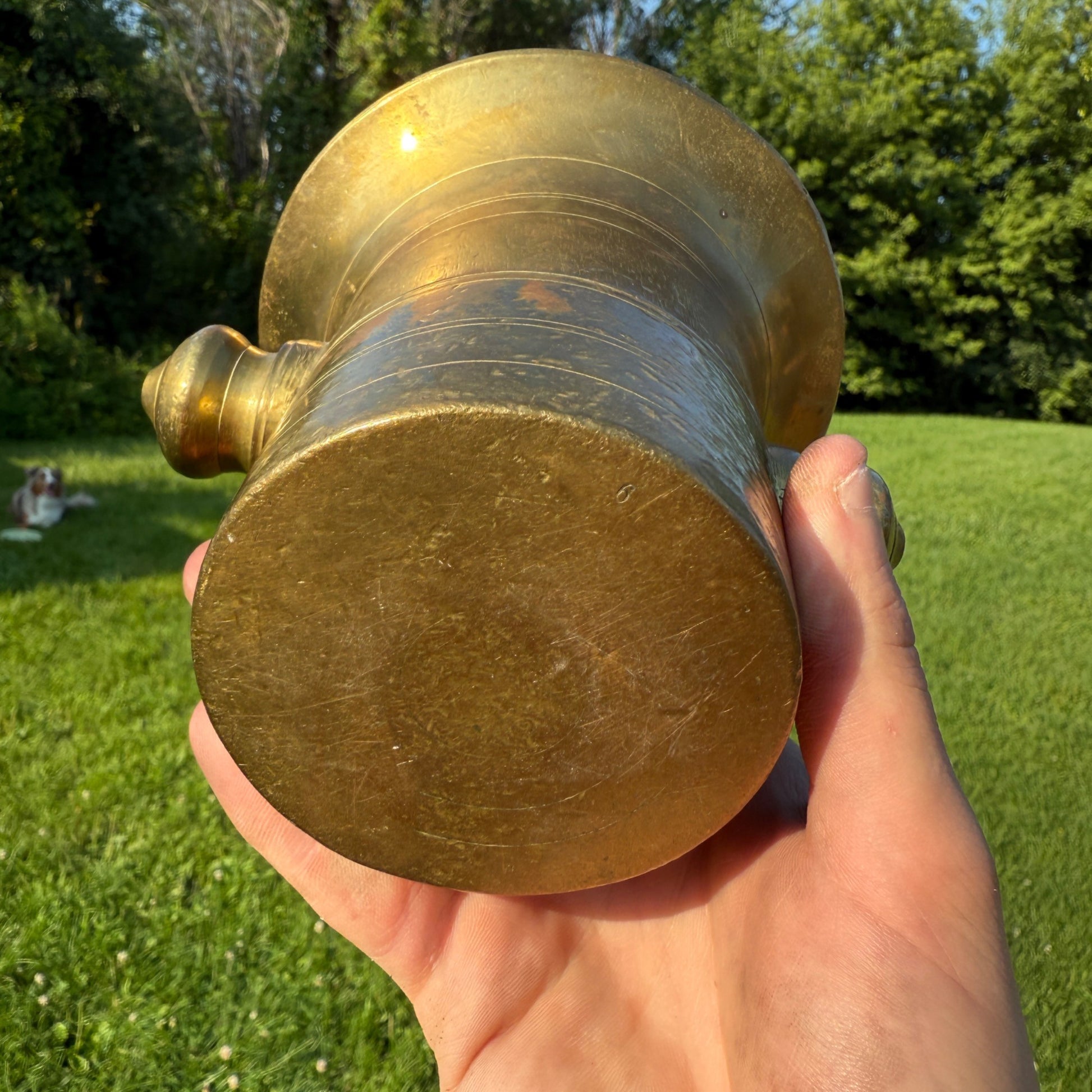 Antique Apothecary Pharmacy Mortar & Pestle Brass #6