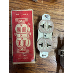 Vintage Electrical Hardware Lot NOS Duplex Outlets Switches Bakelite Plate USA