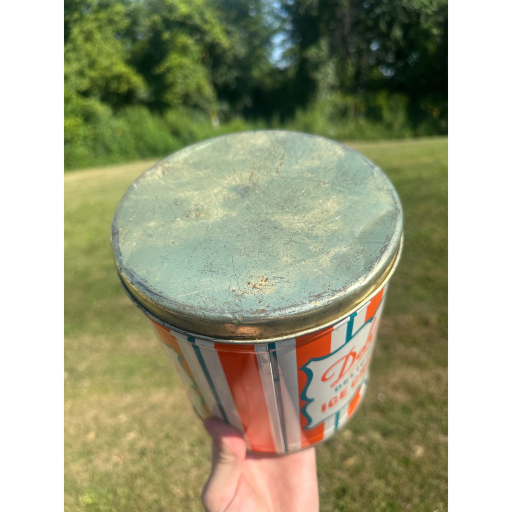Vintage Dehn’s Advertising Ice Cream Pail Metal Bucket Tin~Green Bay WI