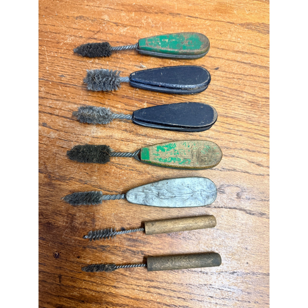 Vintage Schaefer Brushes Milwaukee Advertising Wood Wire Brushes Lot Copper Tube