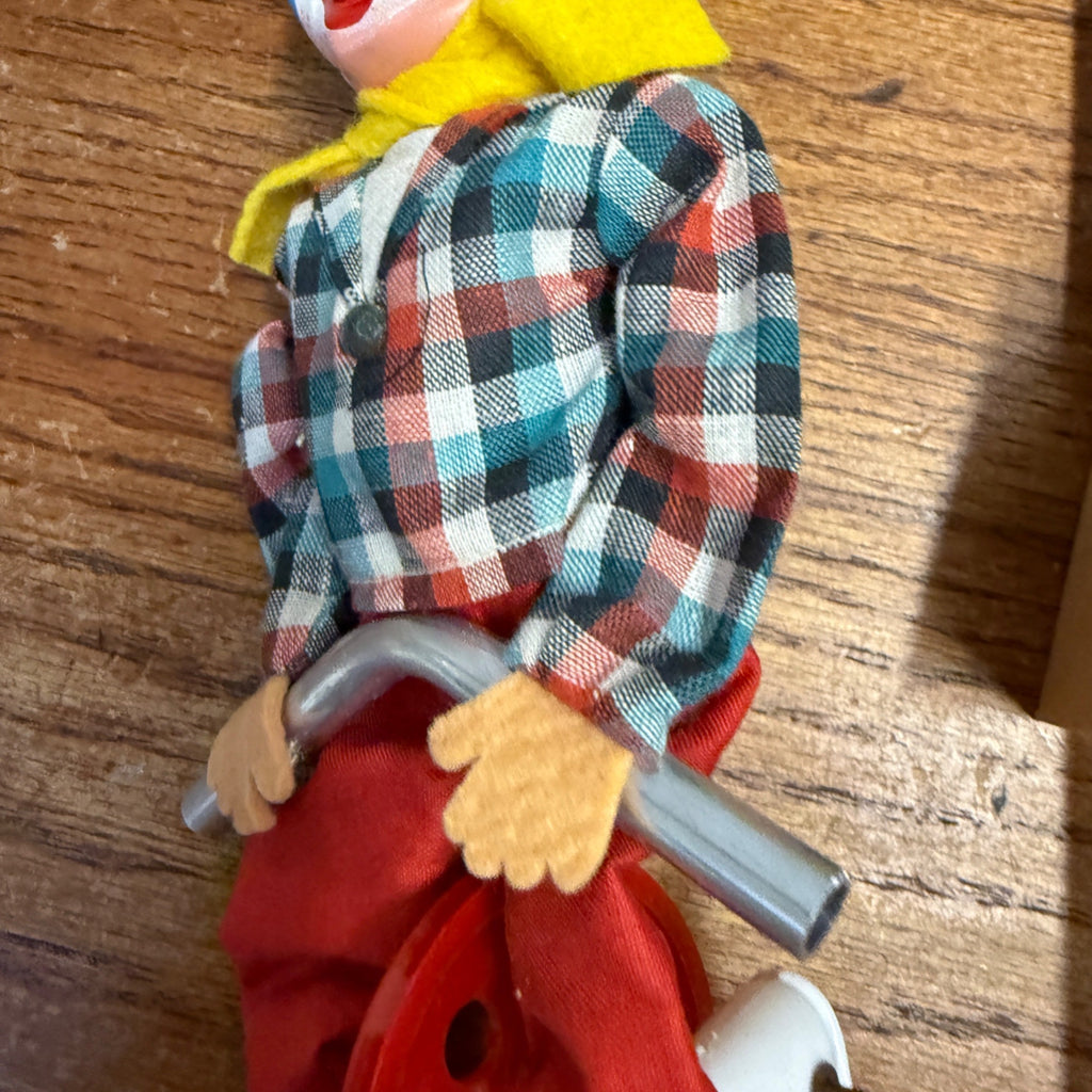 Vintage Toy FEWO Tight Rope Riding Clown on Unicycle W/ Box