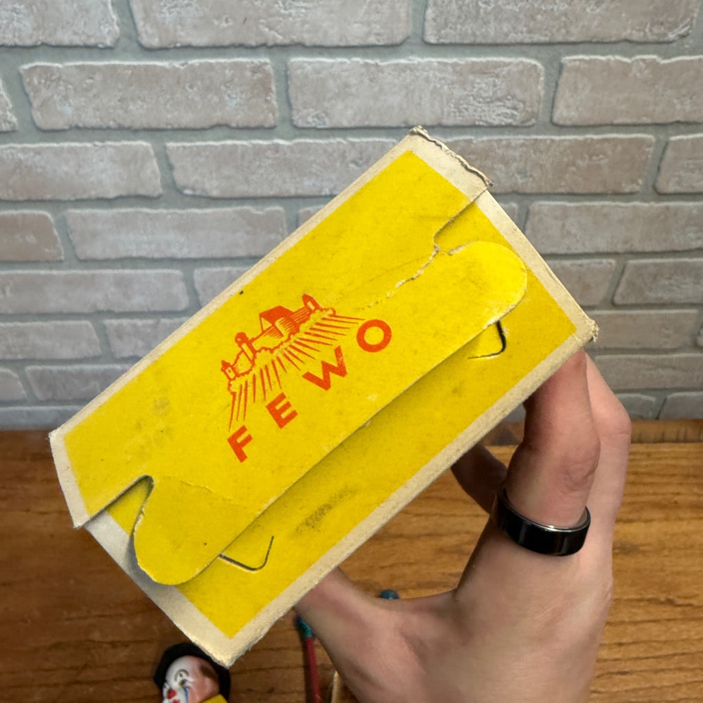 Vintage Toy FEWO Tight Rope Riding Clown on Unicycle W/ Box