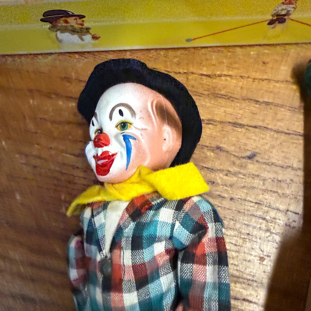 Vintage Toy FEWO Tight Rope Riding Clown on Unicycle W/ Box