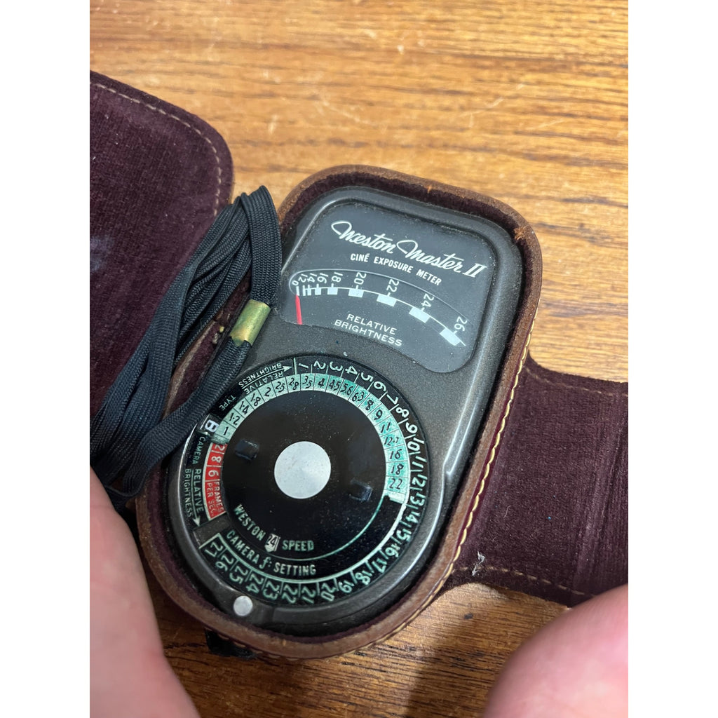 Vintage Weston Master II Exposure Meter Model 736 Camera w/ Leather Case