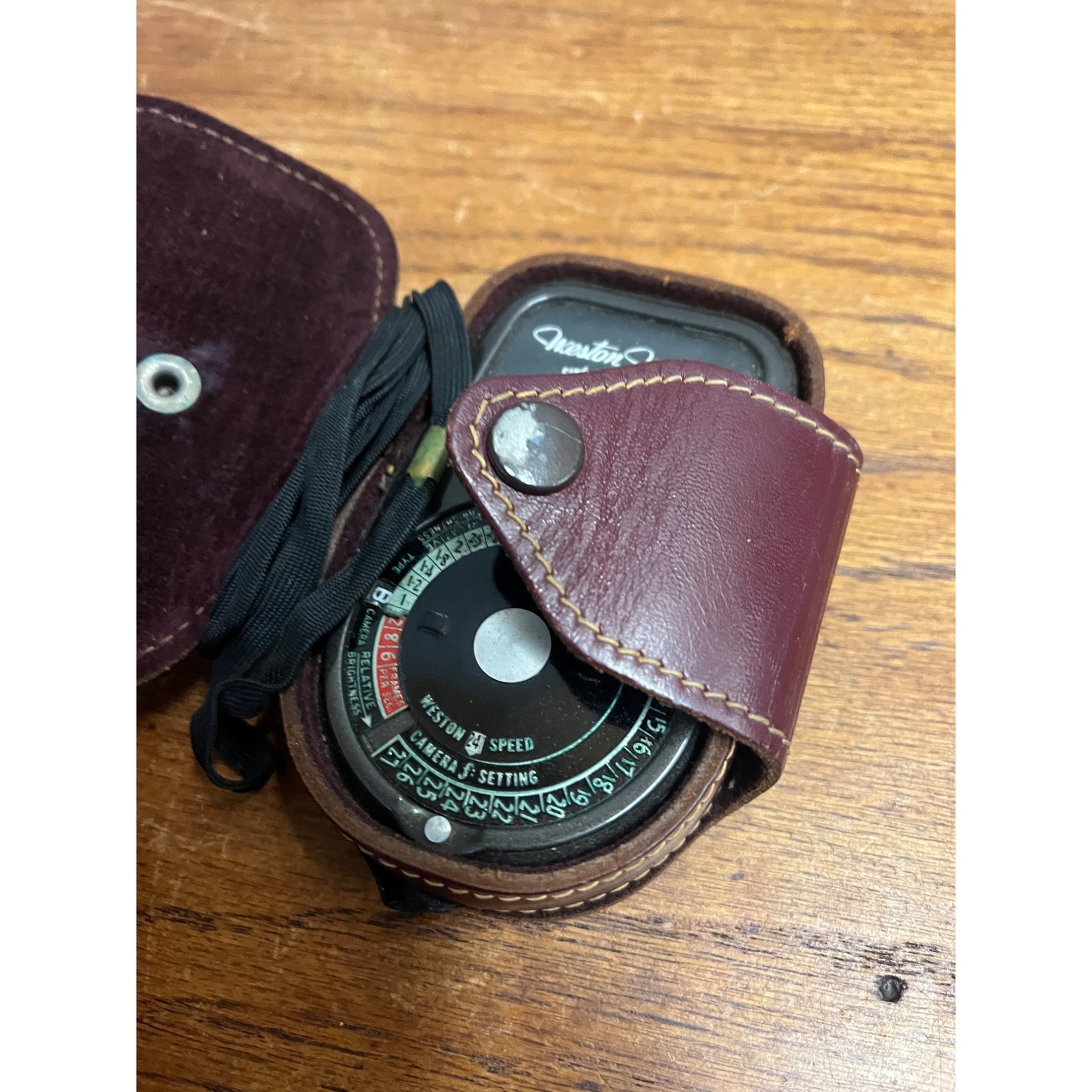 Vintage Weston Master II Exposure Meter Model 736 Camera w/ Leather Case