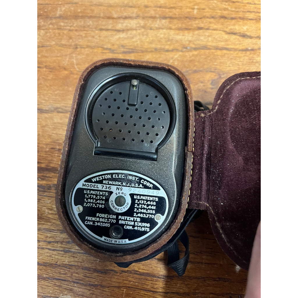 Vintage Weston Master II Exposure Meter Model 736 Camera w/ Leather Case