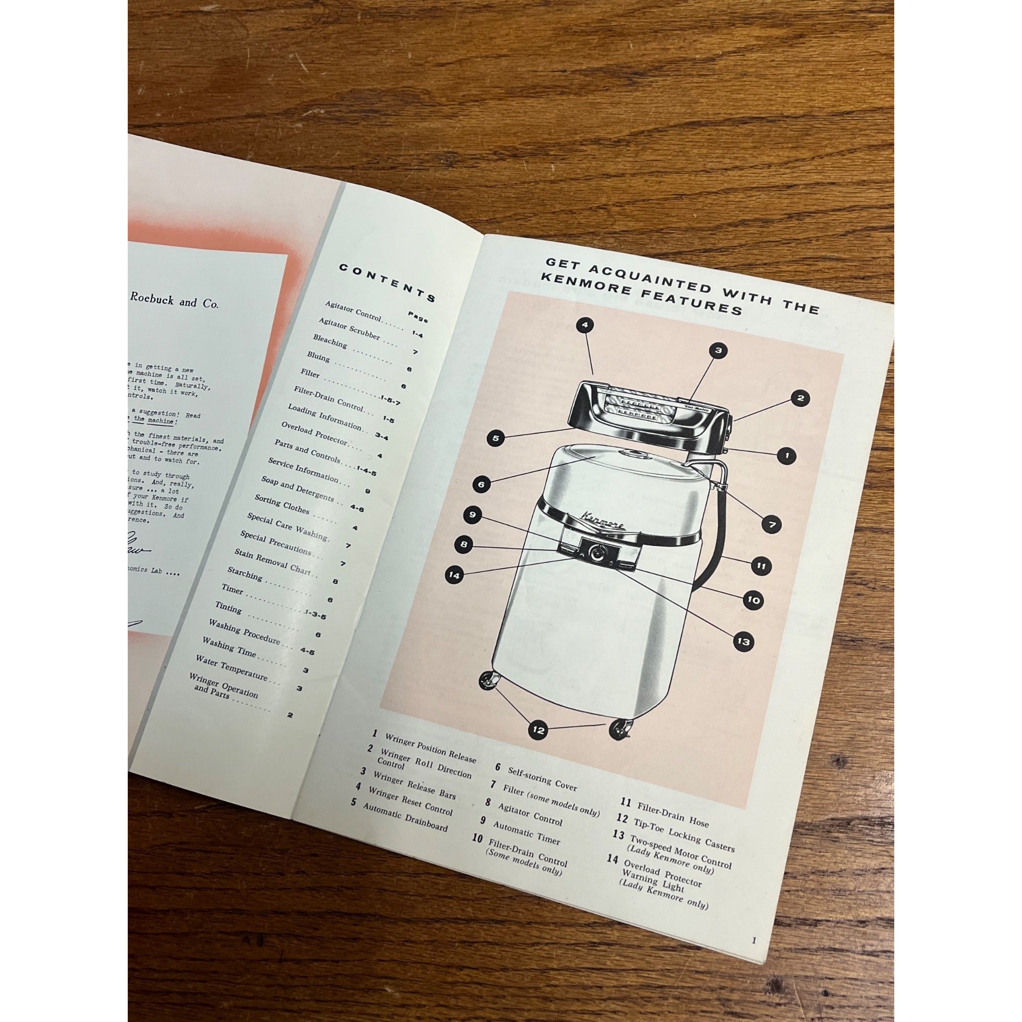 Vintage 1950s Kenmore Winger Washer Operating Manual Borchure Guide Advertising