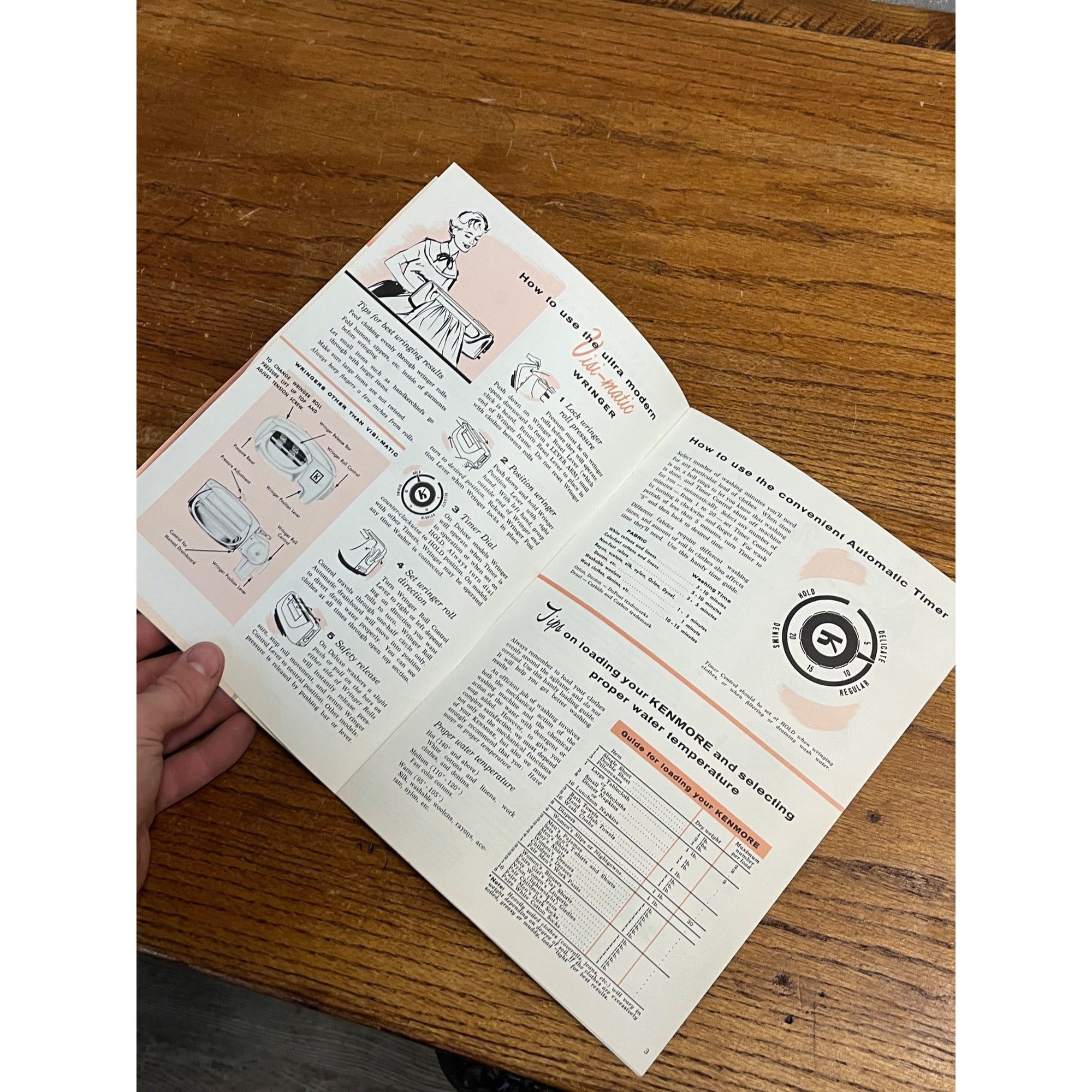 Vintage 1950s Kenmore Winger Washer Operating Manual Borchure Guide Advertising