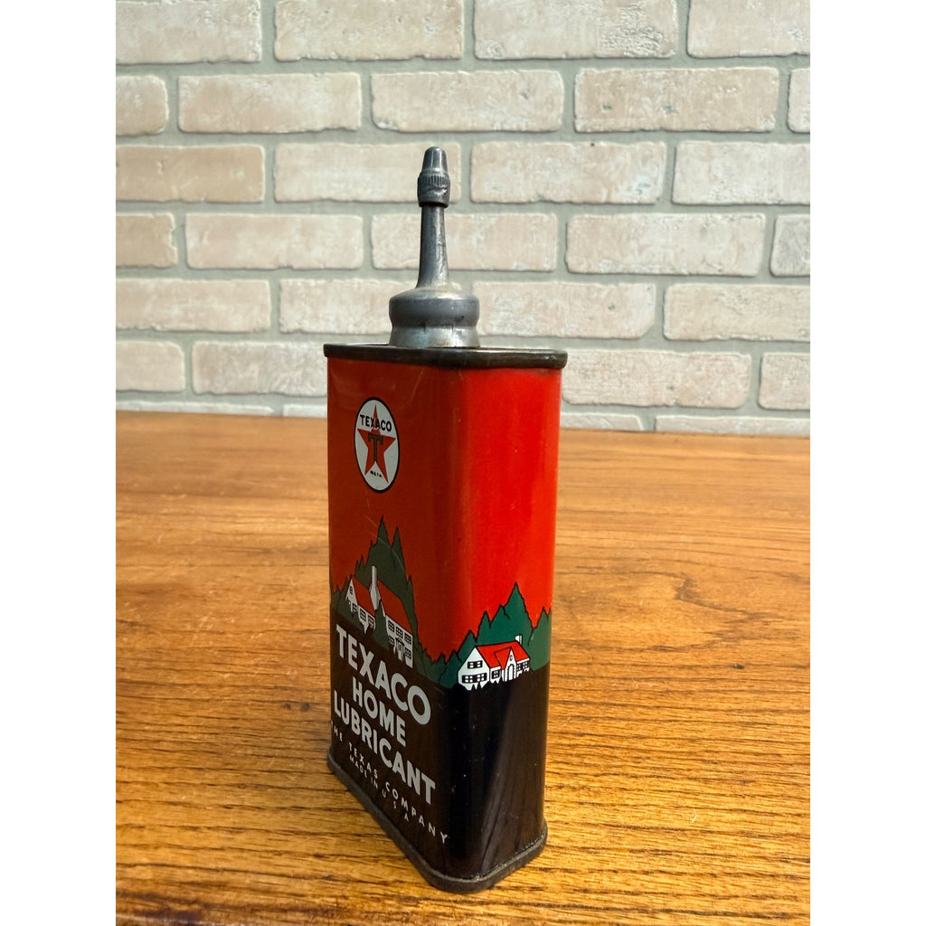 Vintage Texaco Hand Oiler Household Oil Can Lead Top