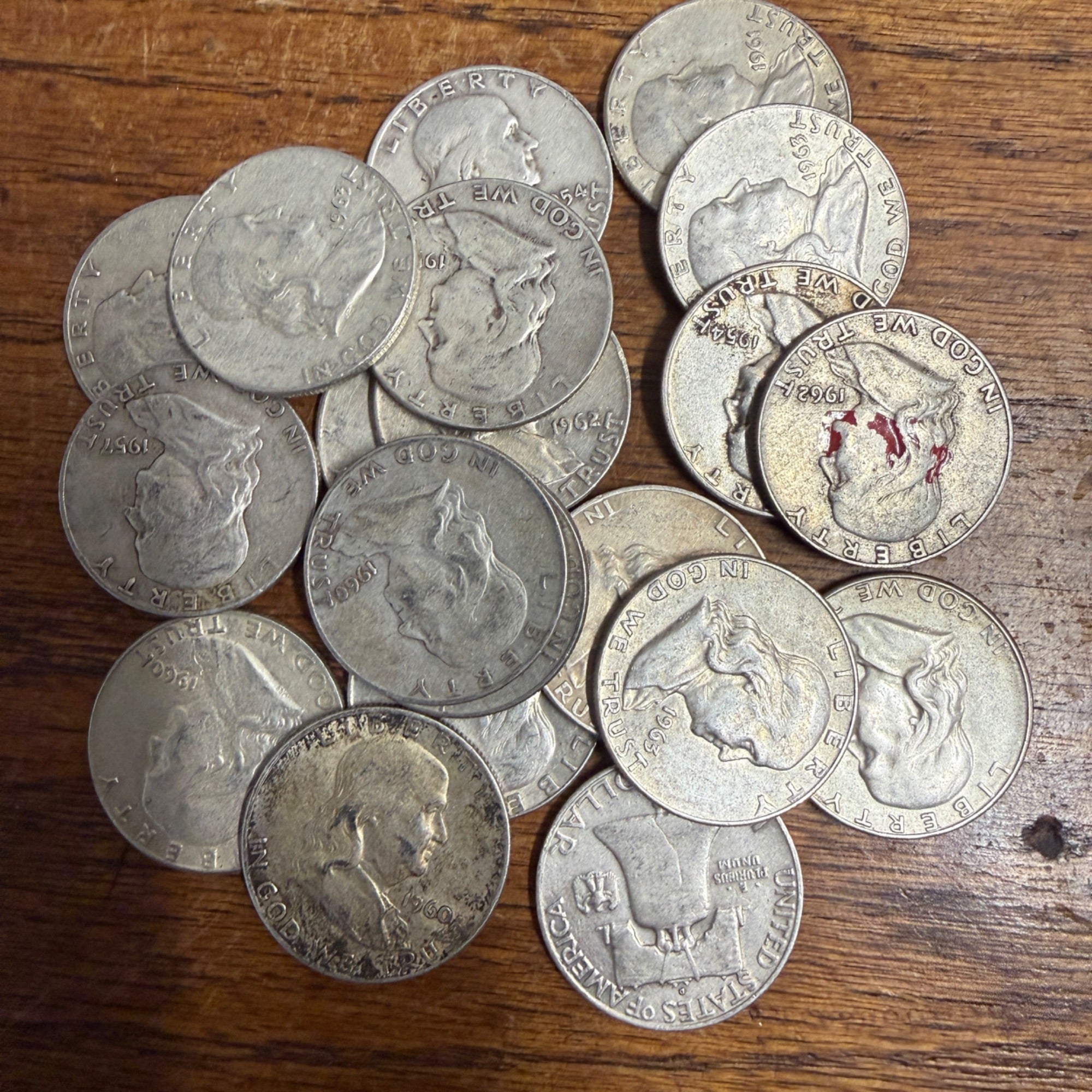 Franklin Half Dollars Coins 90% Silver