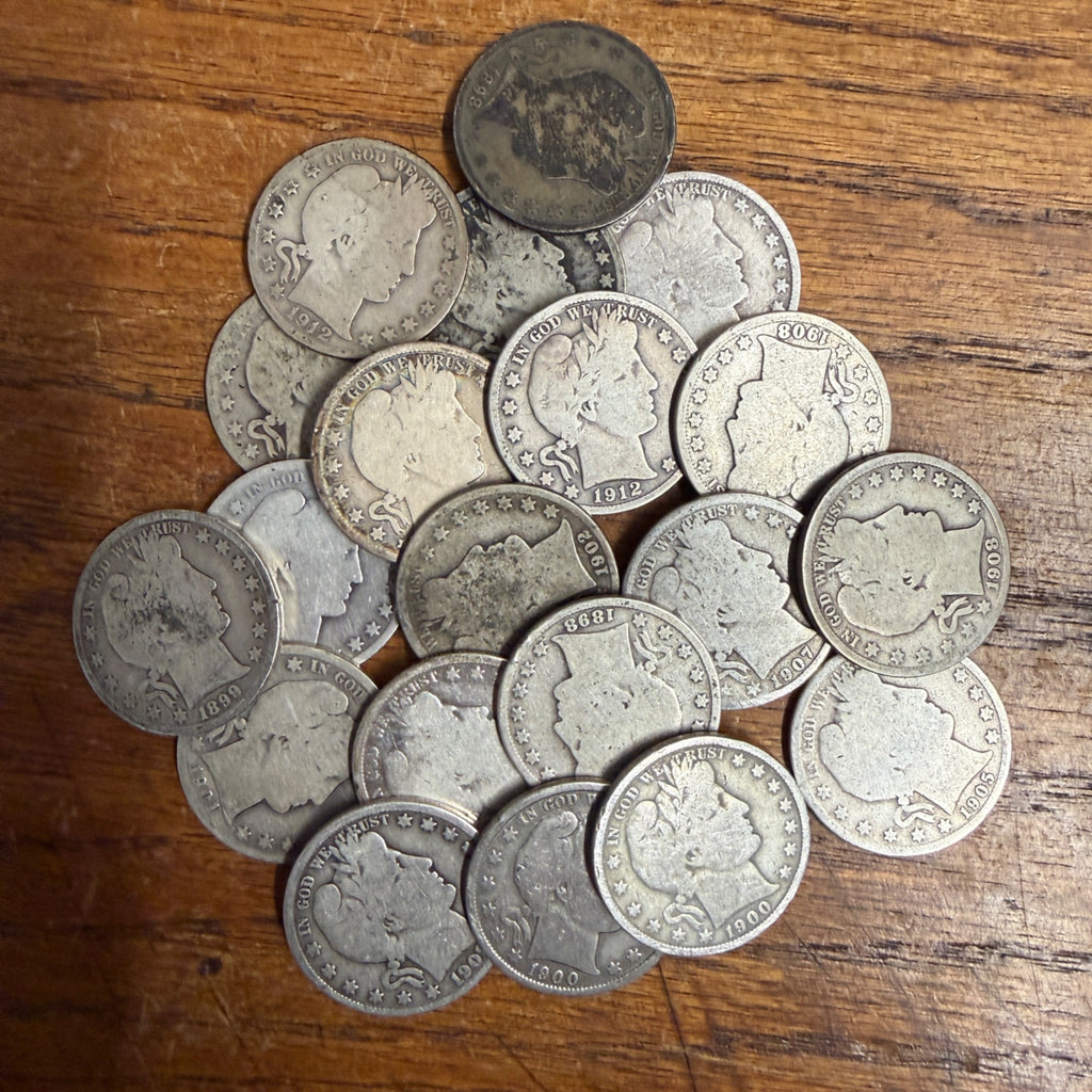 Barber Half Dollars Coins 90% Silver