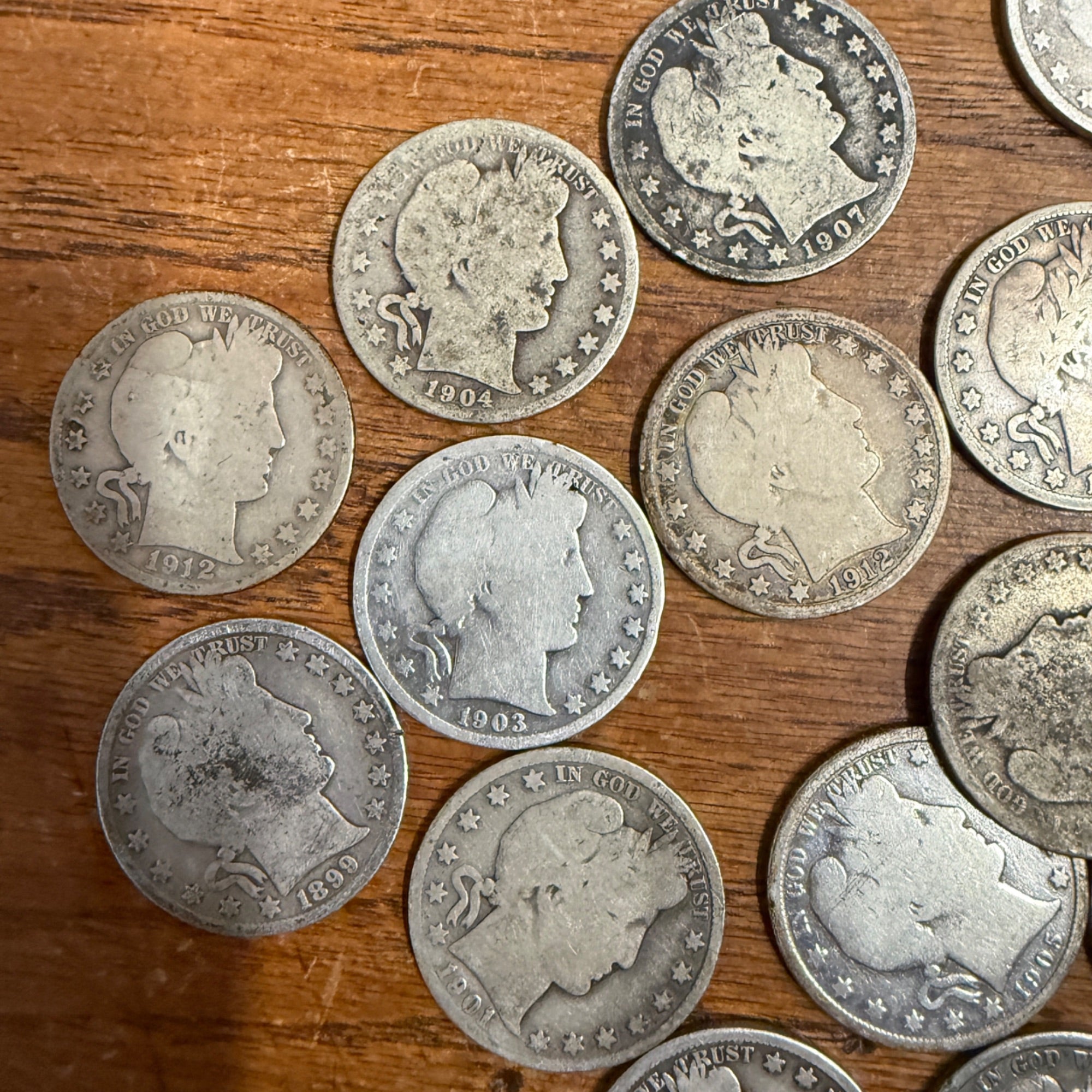 Barber Half Dollars Coins 90% Silver