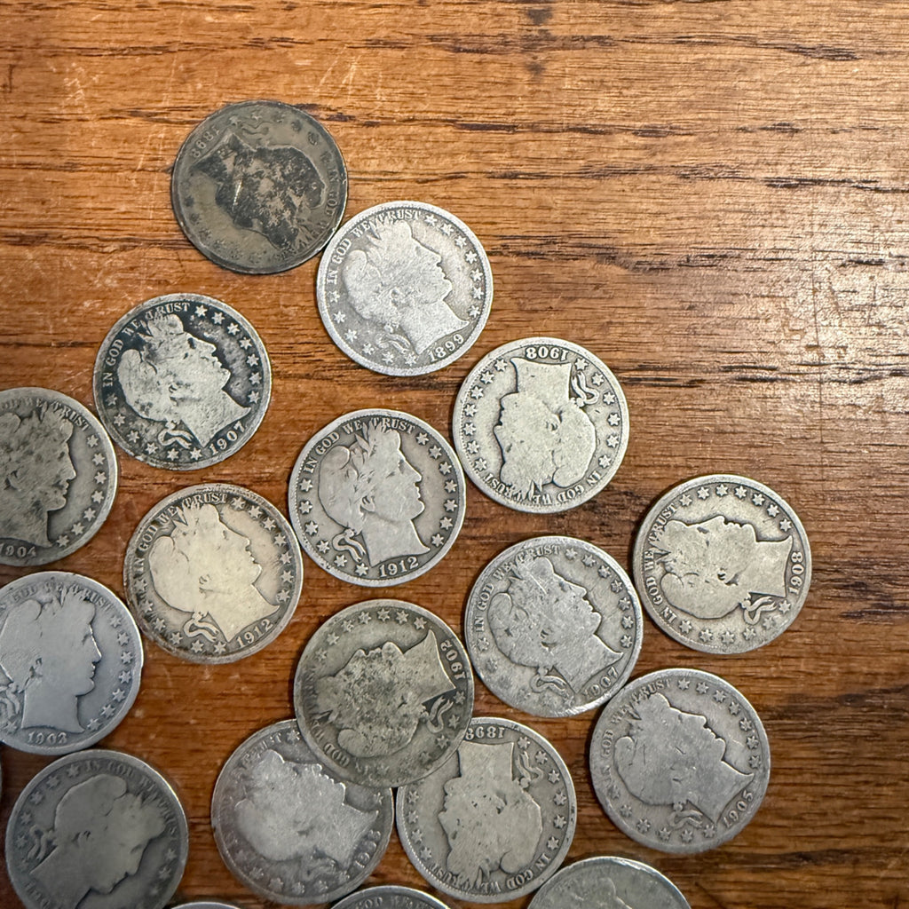 Barber Half Dollars Coins 90% Silver