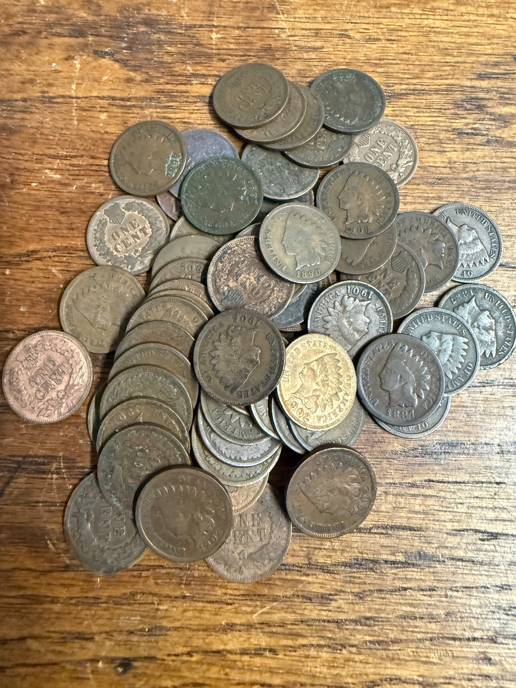 Indian Head Wheat Penny Pennies Coins  Circulated 1880s-1900s Coin