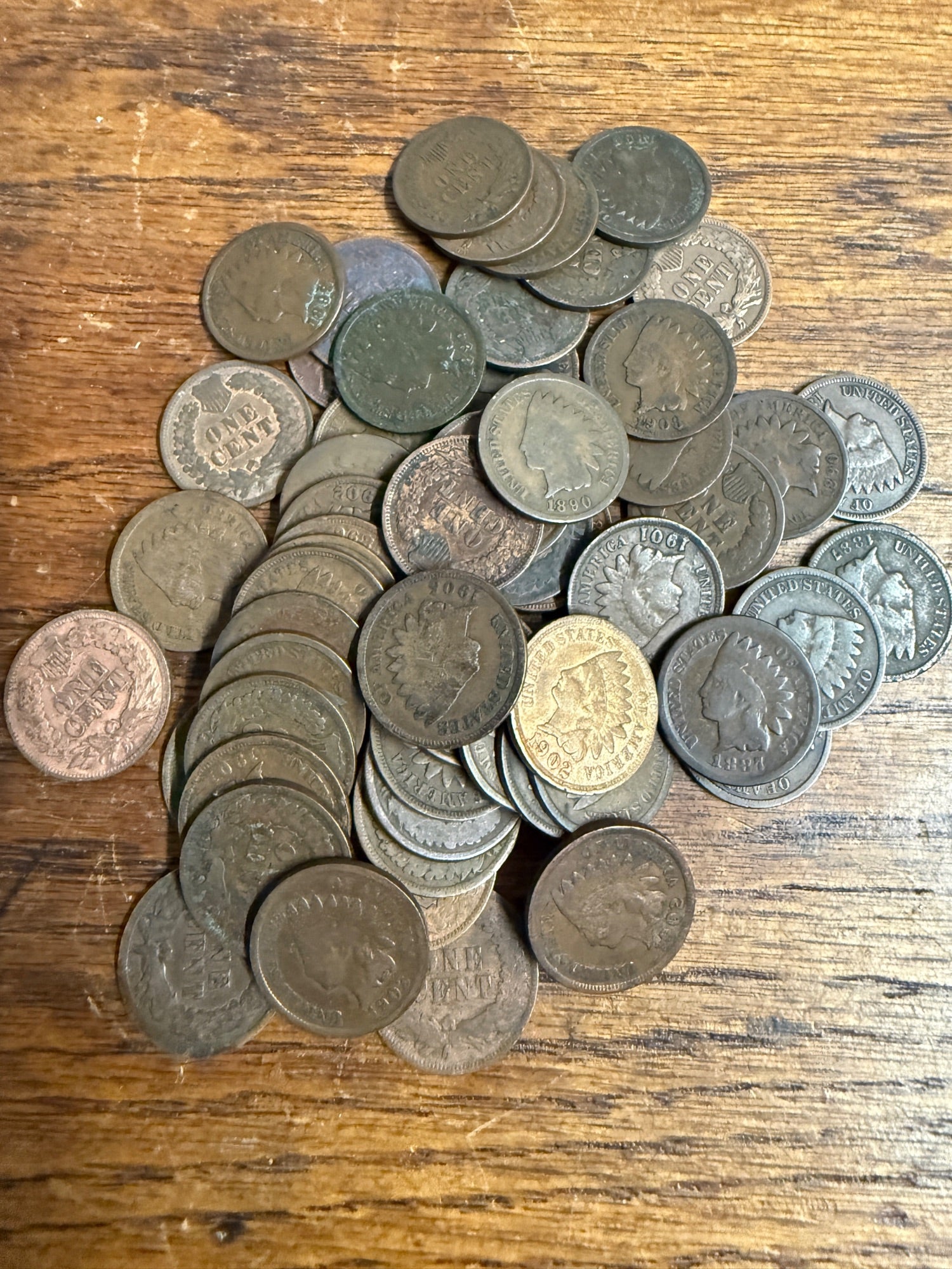 Indian Head Wheat Penny Pennies Coins  Circulated 1880s-1900s Coin