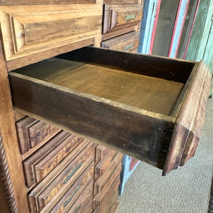 1800s Early Dental Cabinet Apothecary Woode Multi-Drawer Cabinet