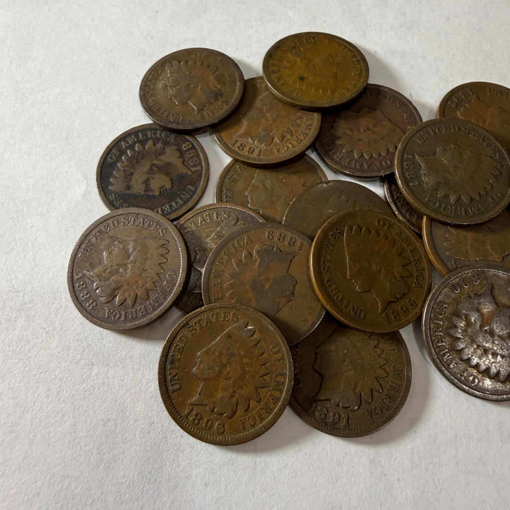 Indian Head Wheat Penny Pennies Coins  Circulated 1880s-1900s Coin