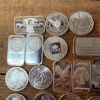 One Troy Ounce Silver Bullion Bar Rounds .999 Fine Silver Eagles