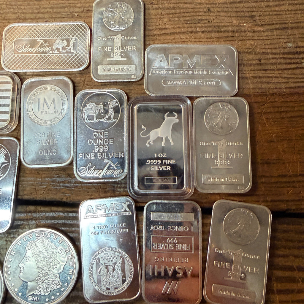 One Troy Ounce Silver Bullion Bar Rounds .999 Fine Silver Eagles