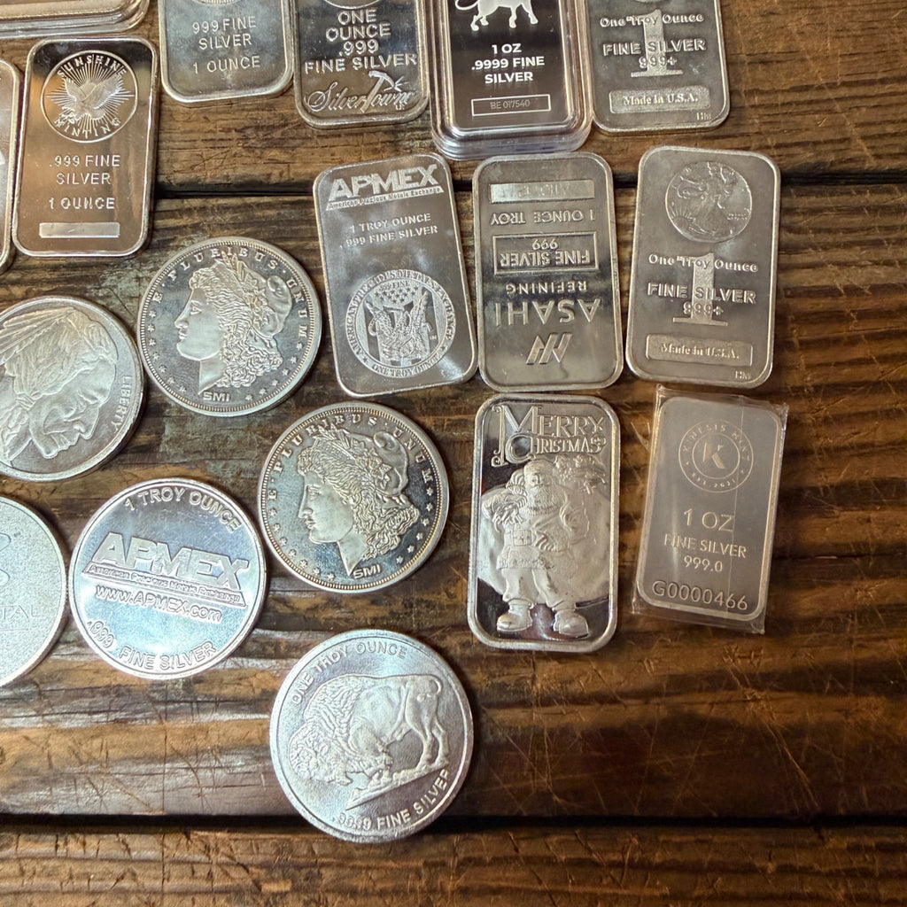 Silver Rounds Single One Troy Ounce Silver Bullion Bar Rounds .999 Fine Silver Eagles ...