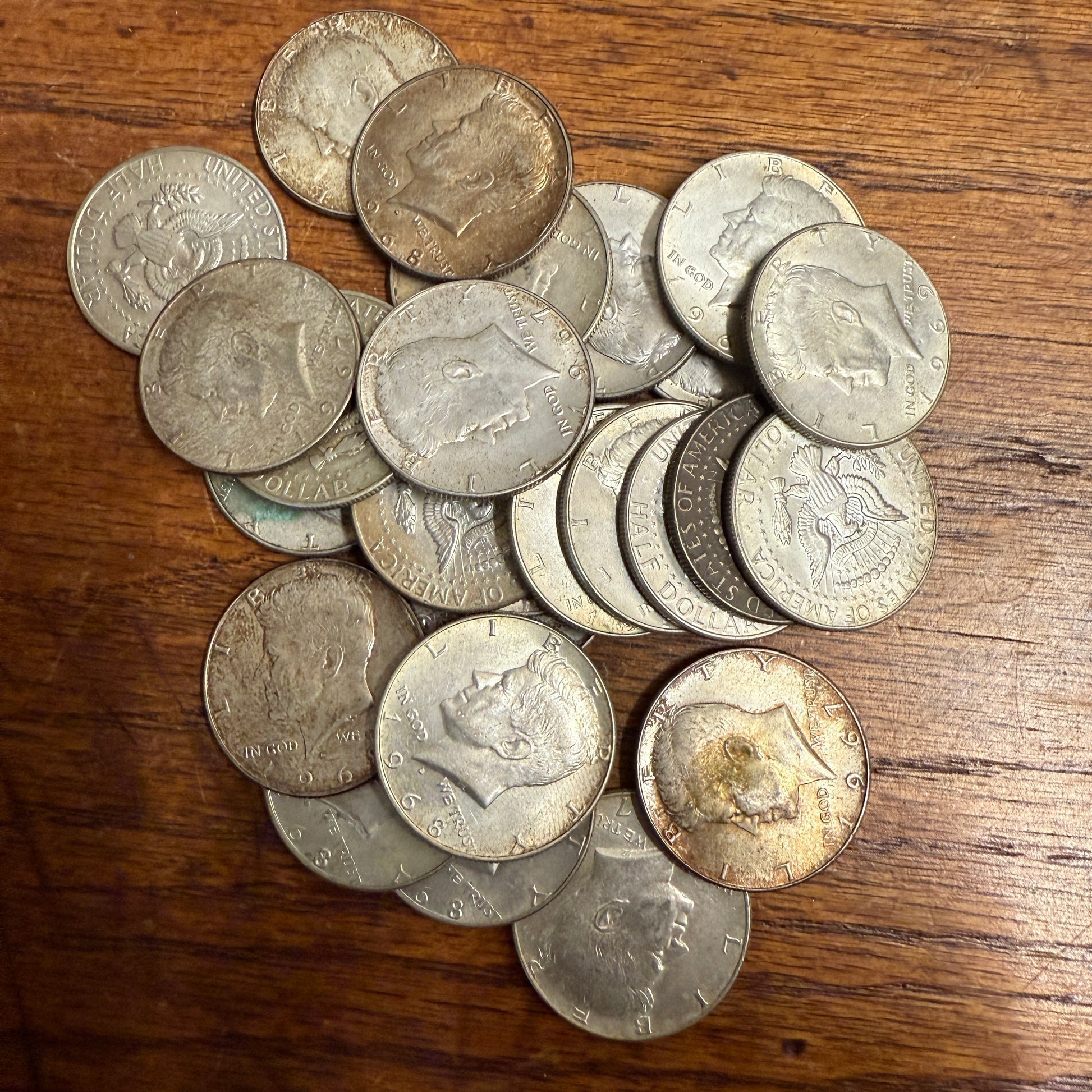 1965-1970 Kennedy 40 % Silver Half Dollar Coins US Currency Circulated Random