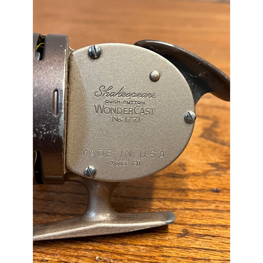 Shakespeare WonderCast 1771 ED Vintage Spincasting Fishing Reel, Brown