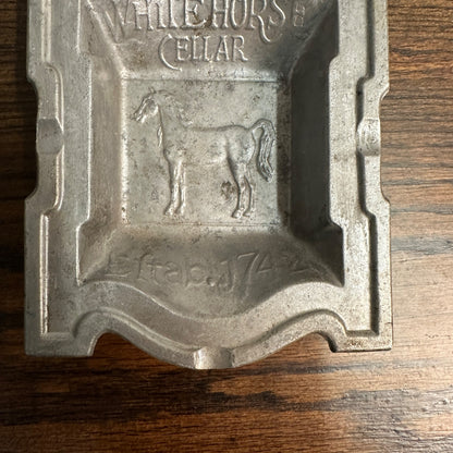 Vintage The White Horse Cellar Scotch Whiskey Metal Advertising Ashtray