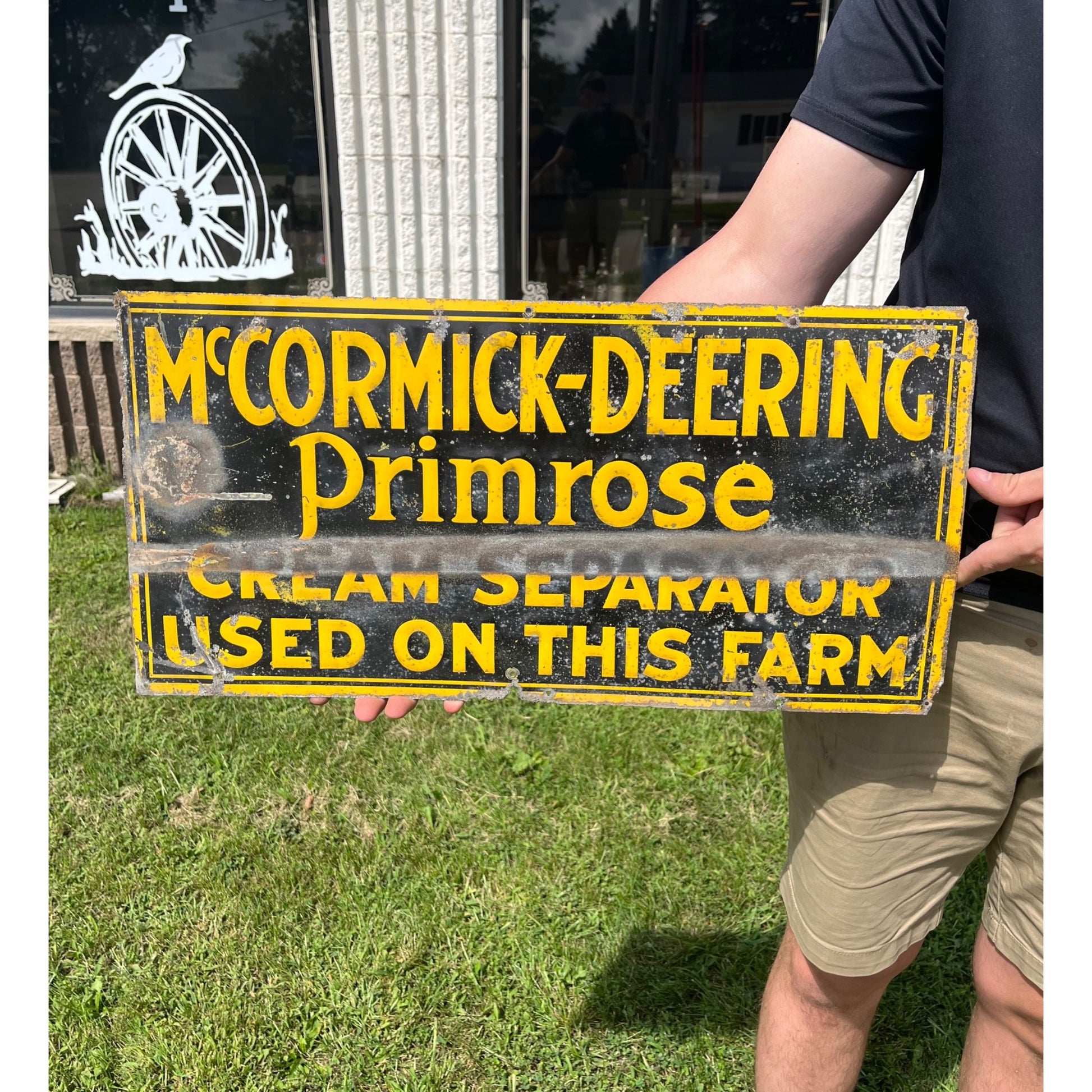 McCormick Deering Primrose Cream Separator Tin Embossed Farm Advertising Sign