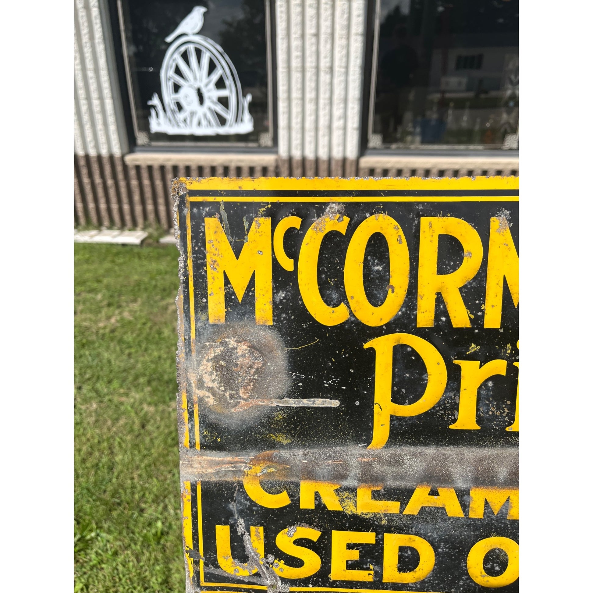 McCormick Deering Primrose Cream Separator Tin Embossed Farm Advertising Sign