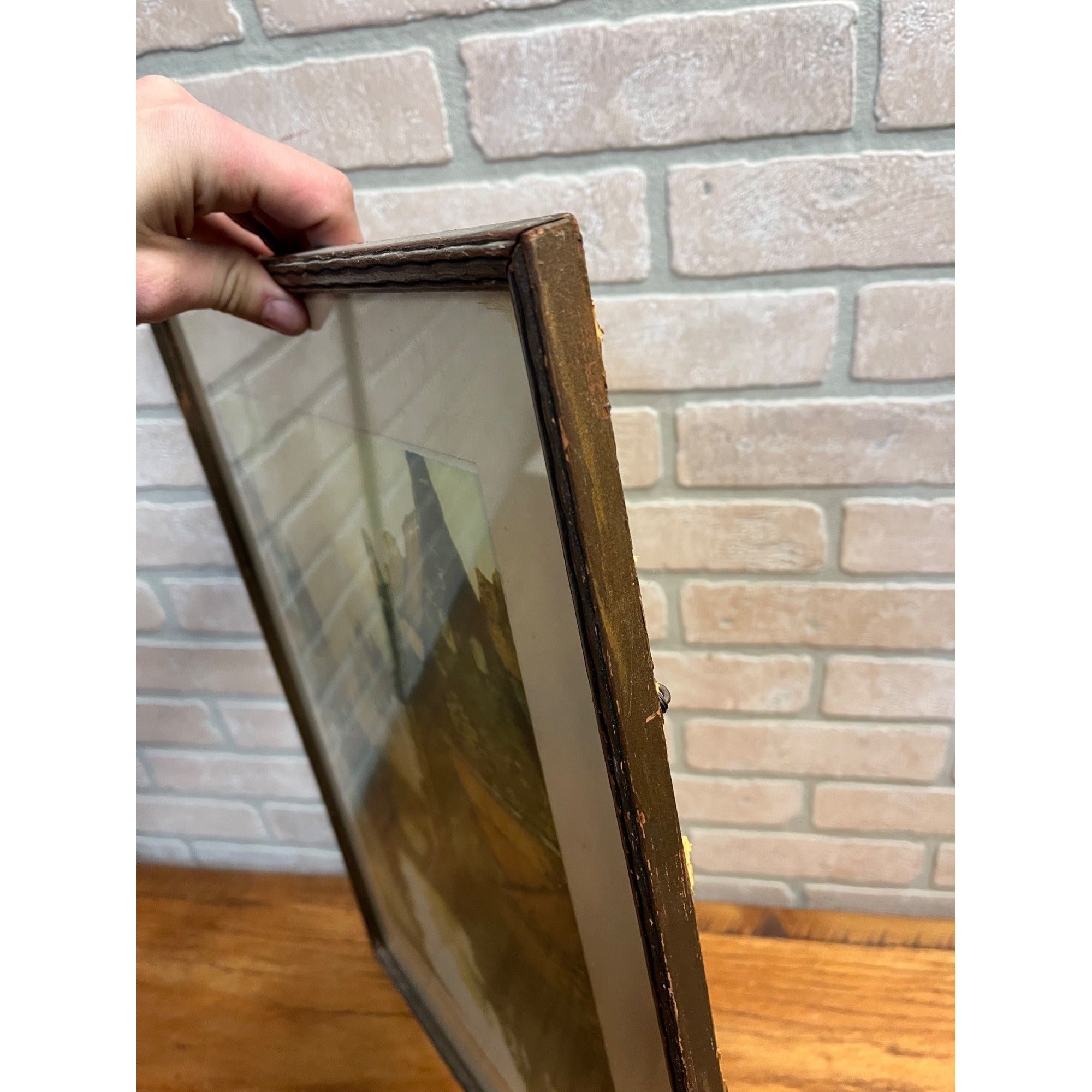 Vintage Julien Van Santen "Red Roof" Signed Artist Proof Original Etching Framed